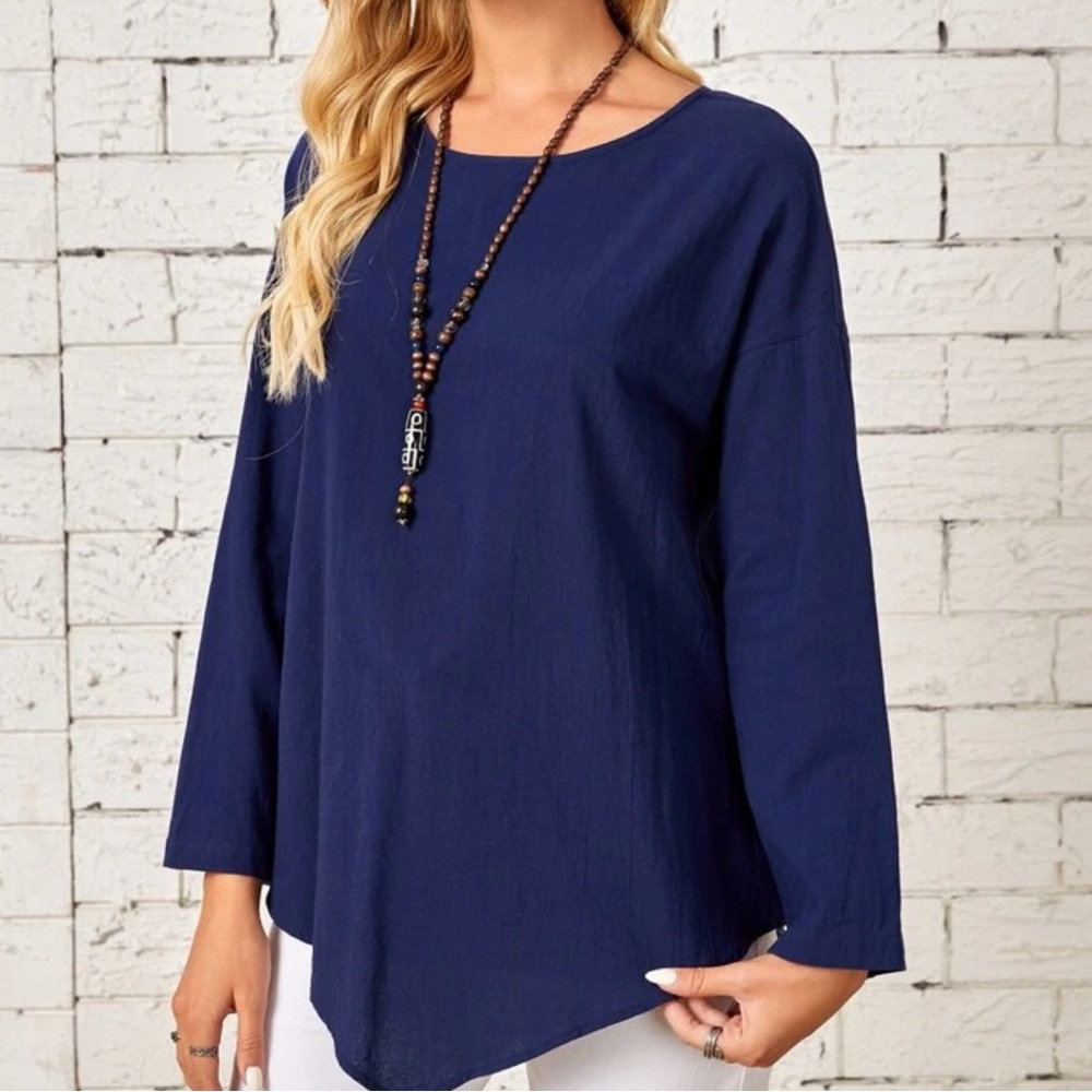 Navy Blue Women's Top - Picture 7 of 12